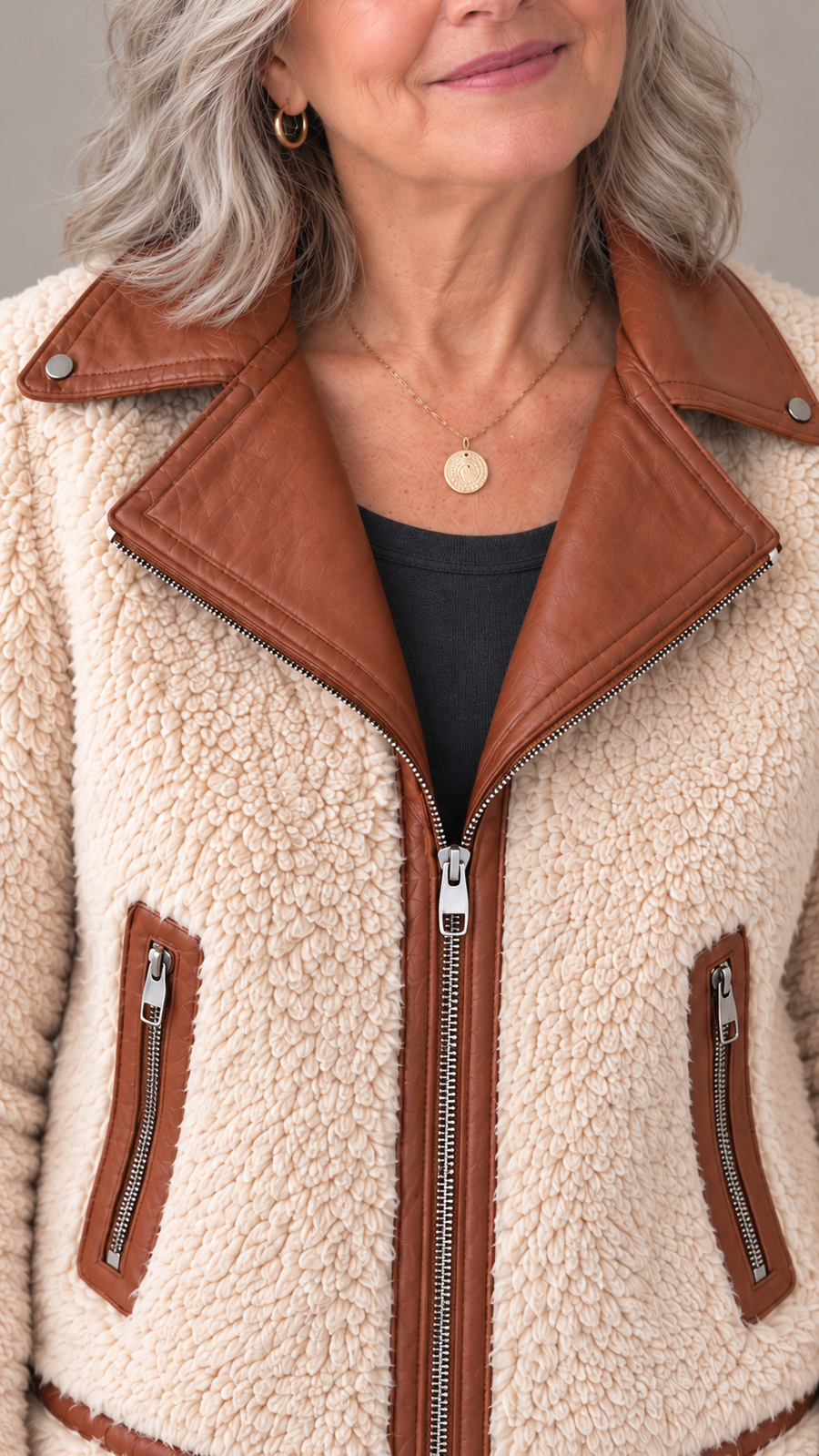 Eleanora | Timeless Beige Shearling Jacket