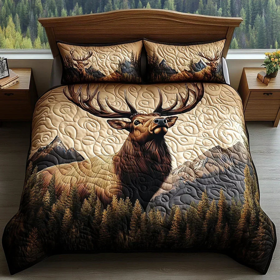 3-Piece Quilted Bedding Set – Woodland Animals