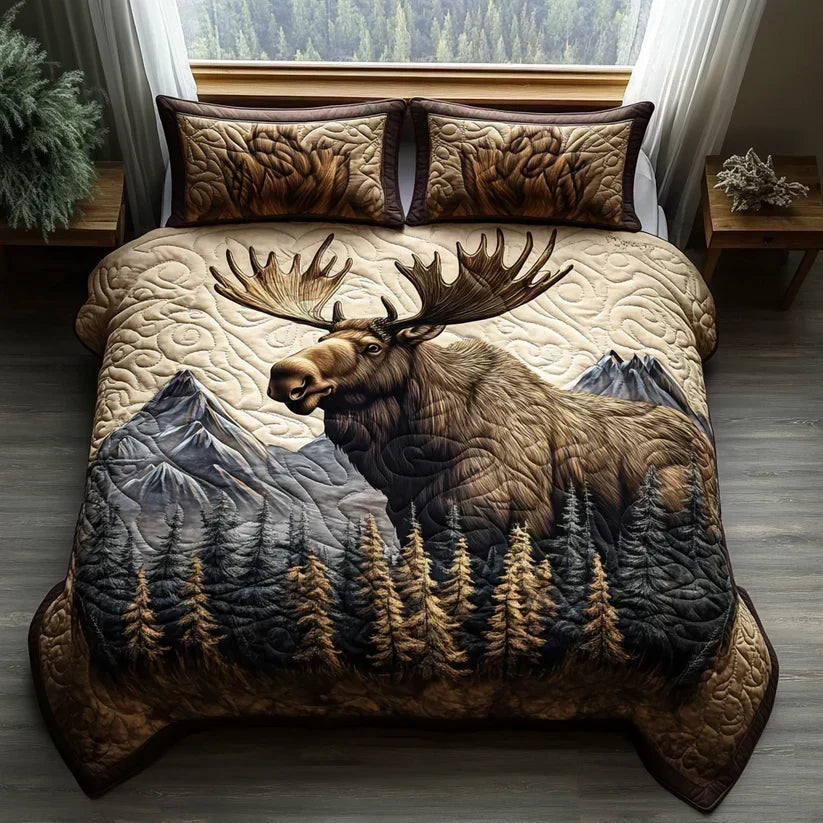 3-Piece Quilted Bedding Set – Woodland Animals