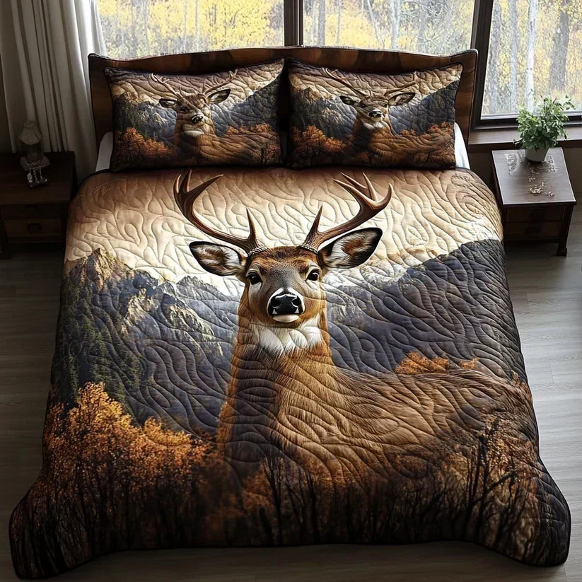 3-Piece Quilted Bedding Set – Woodland Animals