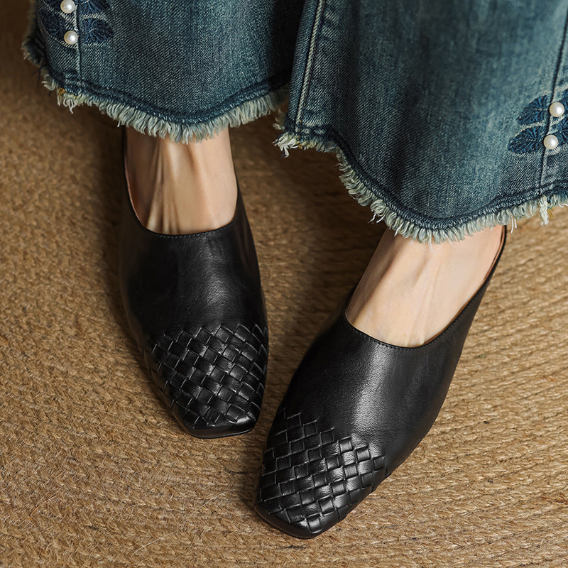 Dalvi | Woven Genuine Leather Mules