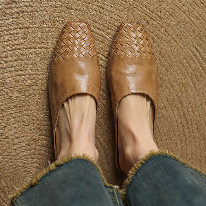 Dalvi | Woven Genuine Leather Mules