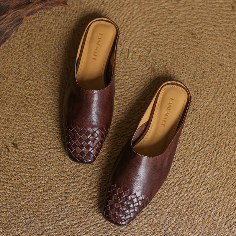 Dalvi | Woven Genuine Leather Mules