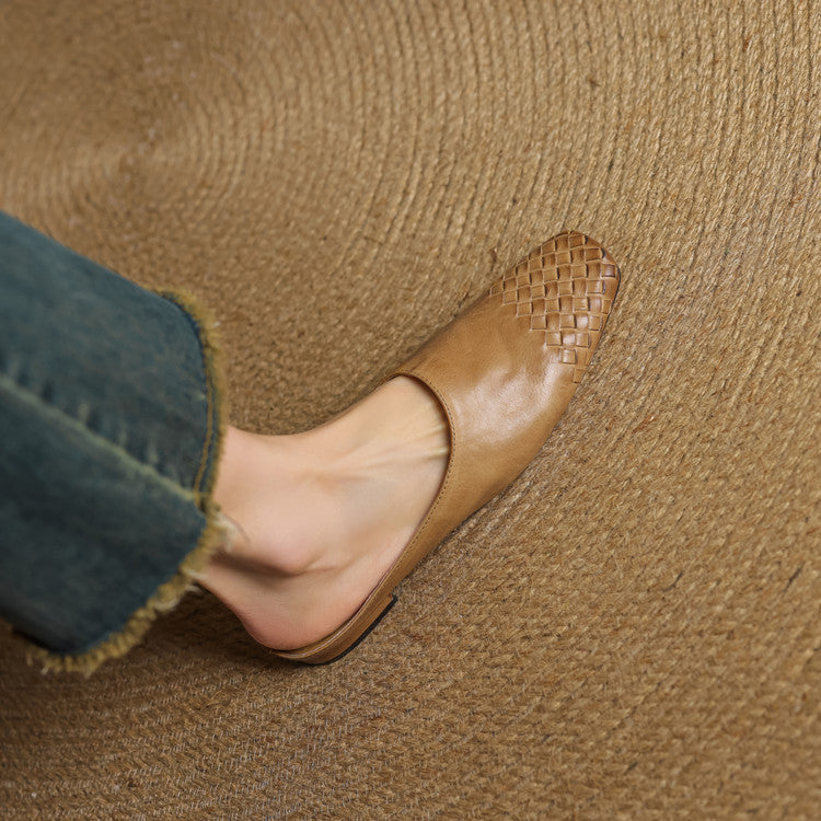 Dalvi | Woven Genuine Leather Mules