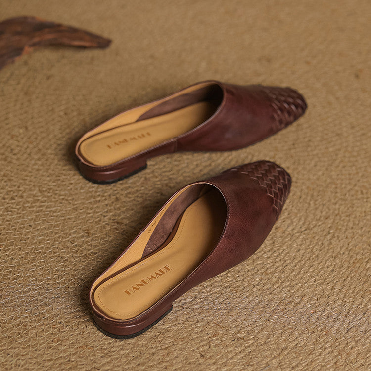 Dalvi | Woven Genuine Leather Mules