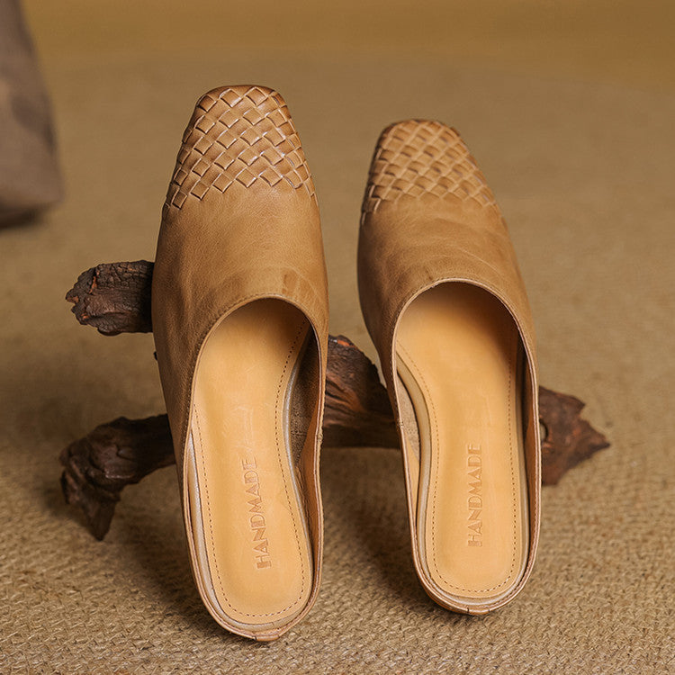 Dalvi | Woven Genuine Leather Mules