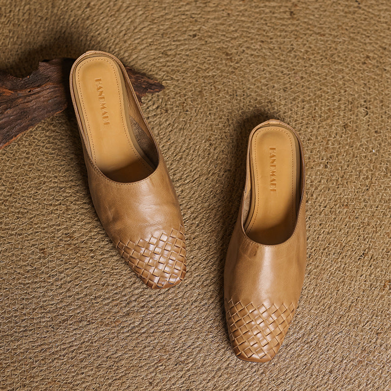 Dalvi | Woven Genuine Leather Mules