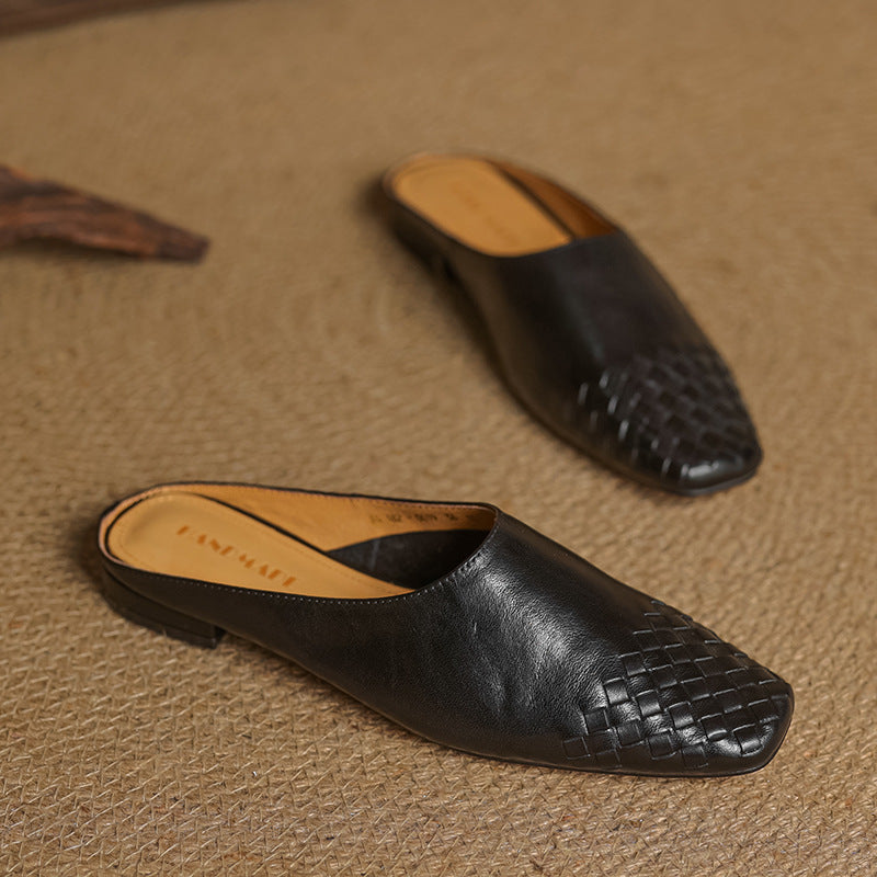 Dalvi | Woven Genuine Leather Mules