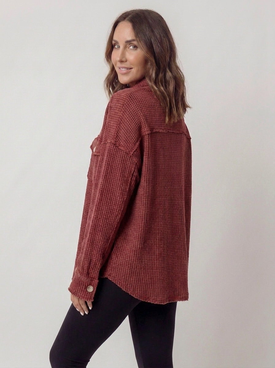 Auvora | Waffle Knit Shacket