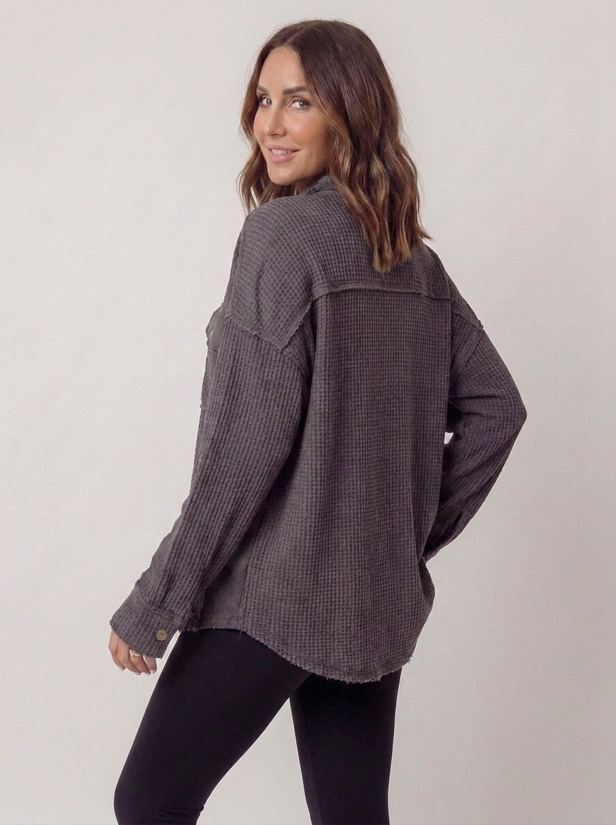 Auvora | Waffle Knit Shacket