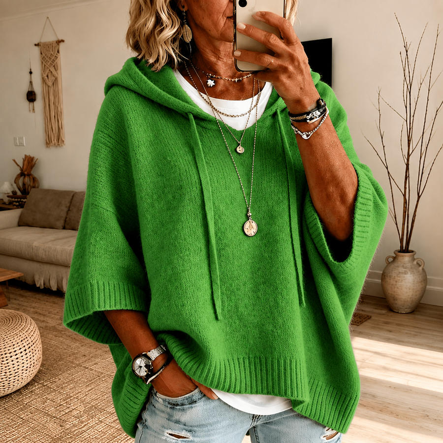 Margaux™ | Green Poncho Sweater