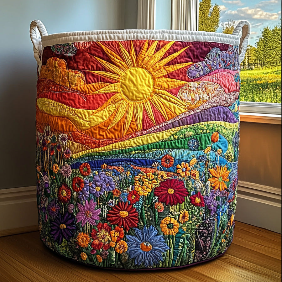 Janice™ Summer Sun Quilted Laundry Basket