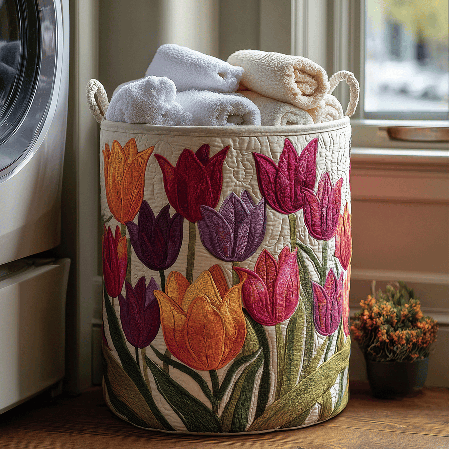 Emmaline™ Tulip Quilted Laundry Basket