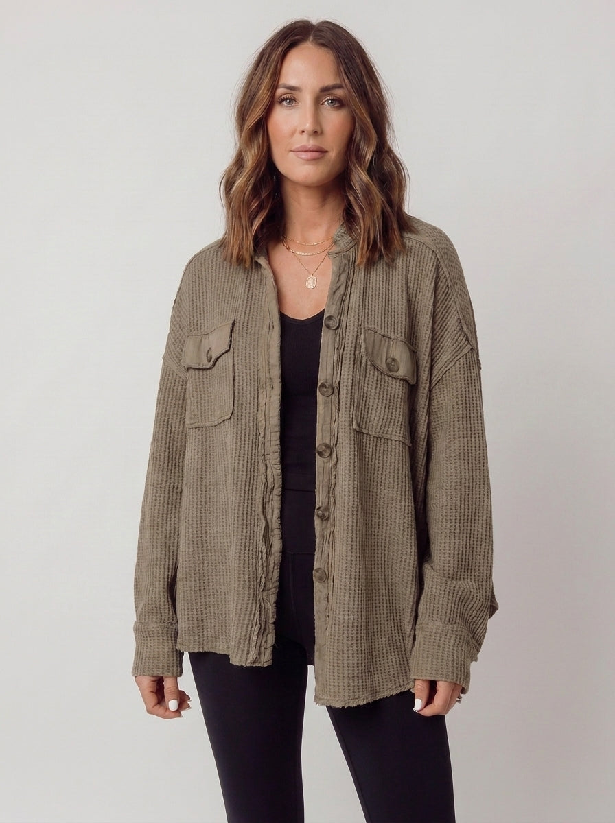 Auvora | Waffle Knit Shacket