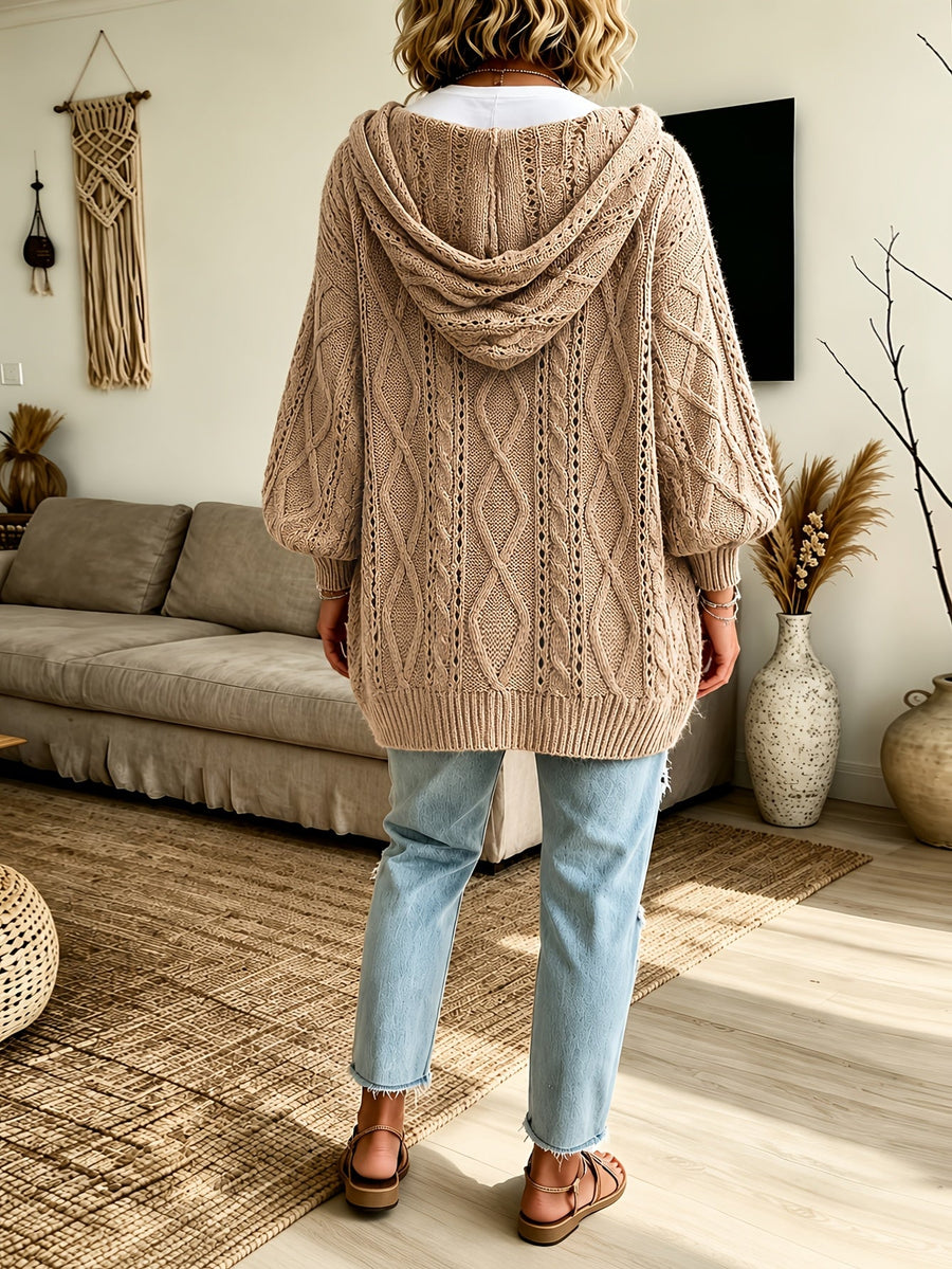 Anthea™ | Cable Knit Hooded Sweater