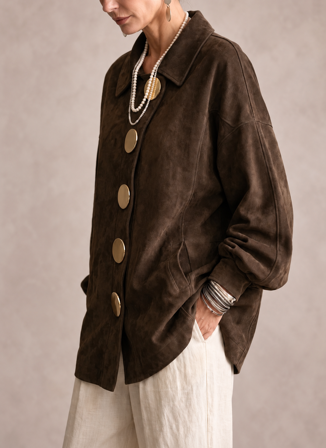 Lorene | Suede Button Shacket
