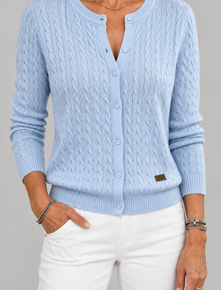 Tilde cable-knit button cardigan, detail view