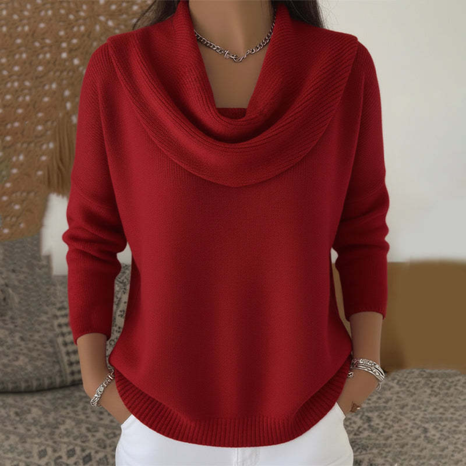 Celeste | Draped-Neck Sweater