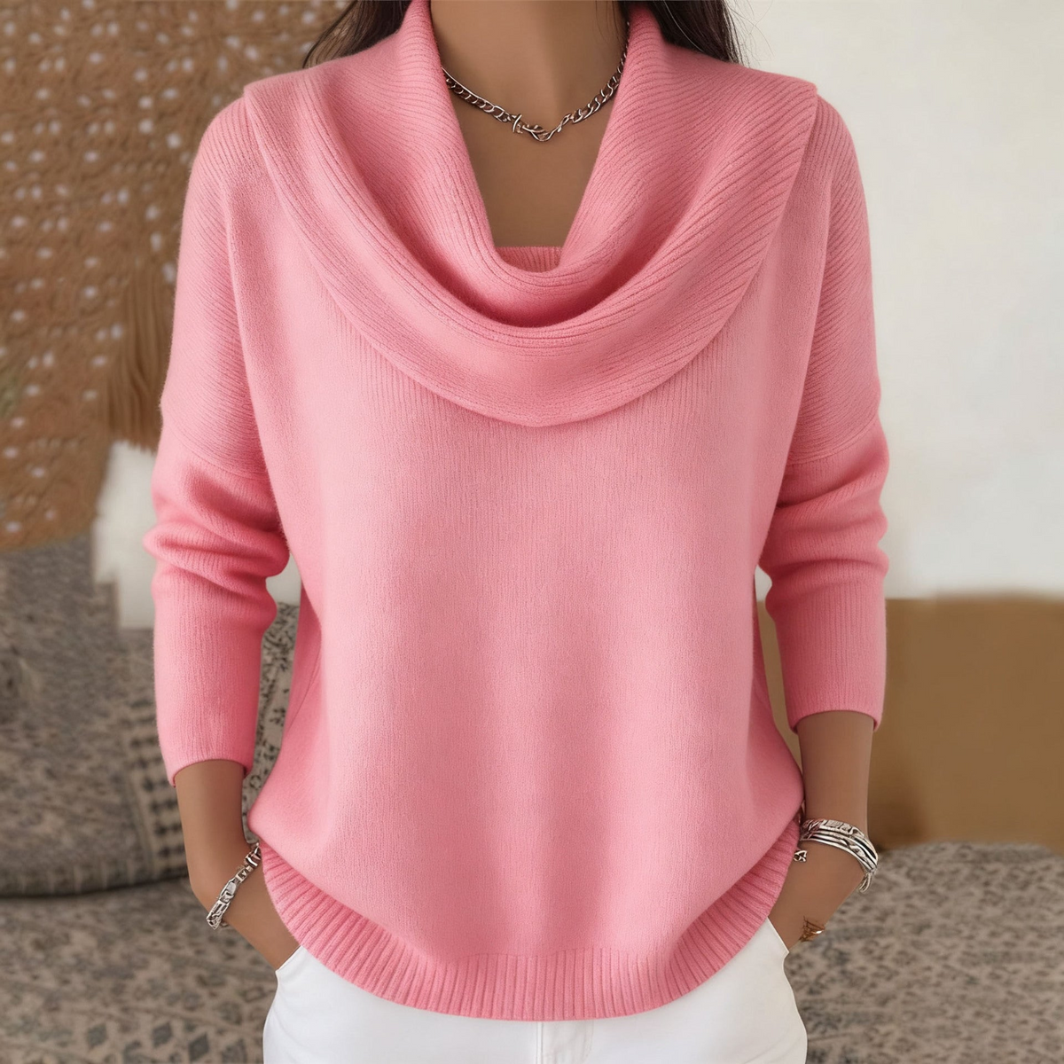 Celeste | Draped-Neck Sweater