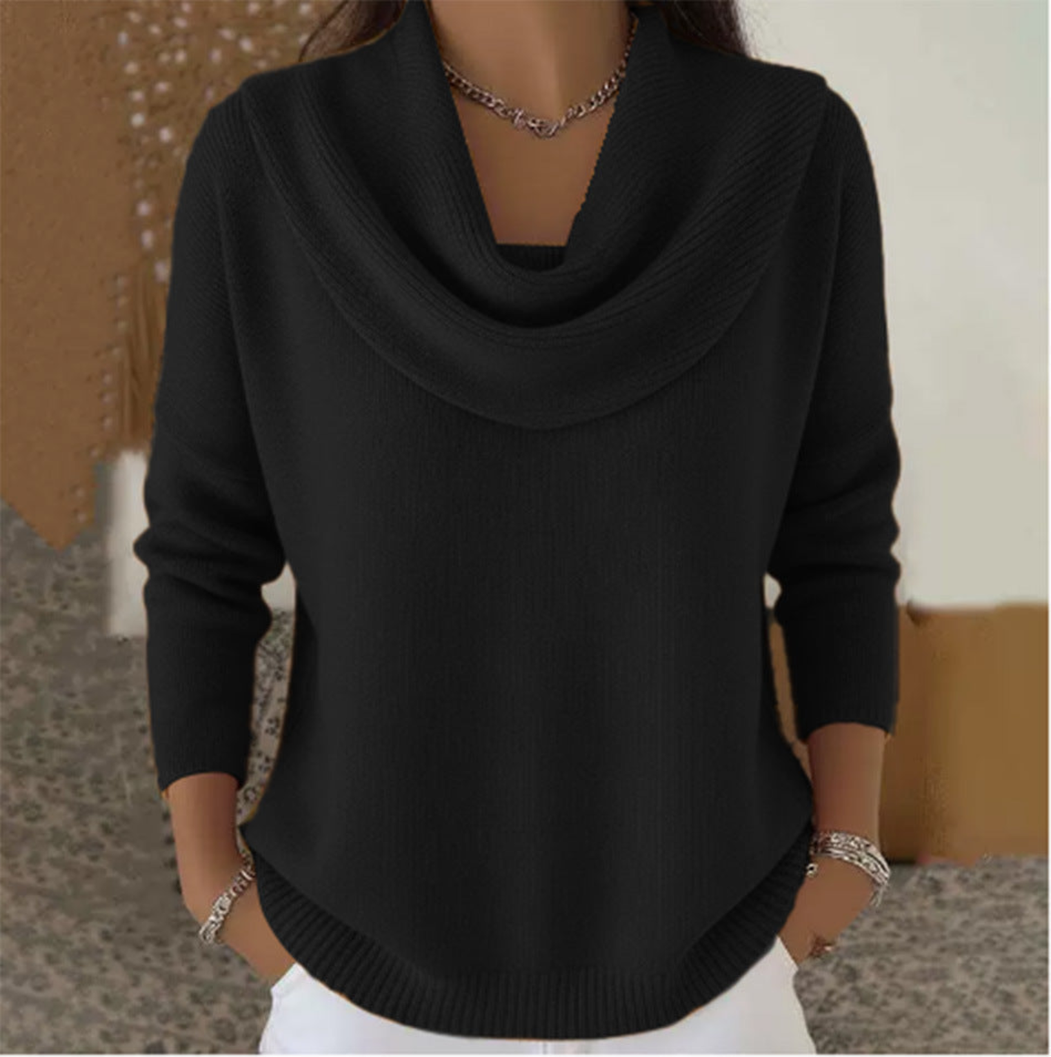 Celeste | Draped-Neck Sweater