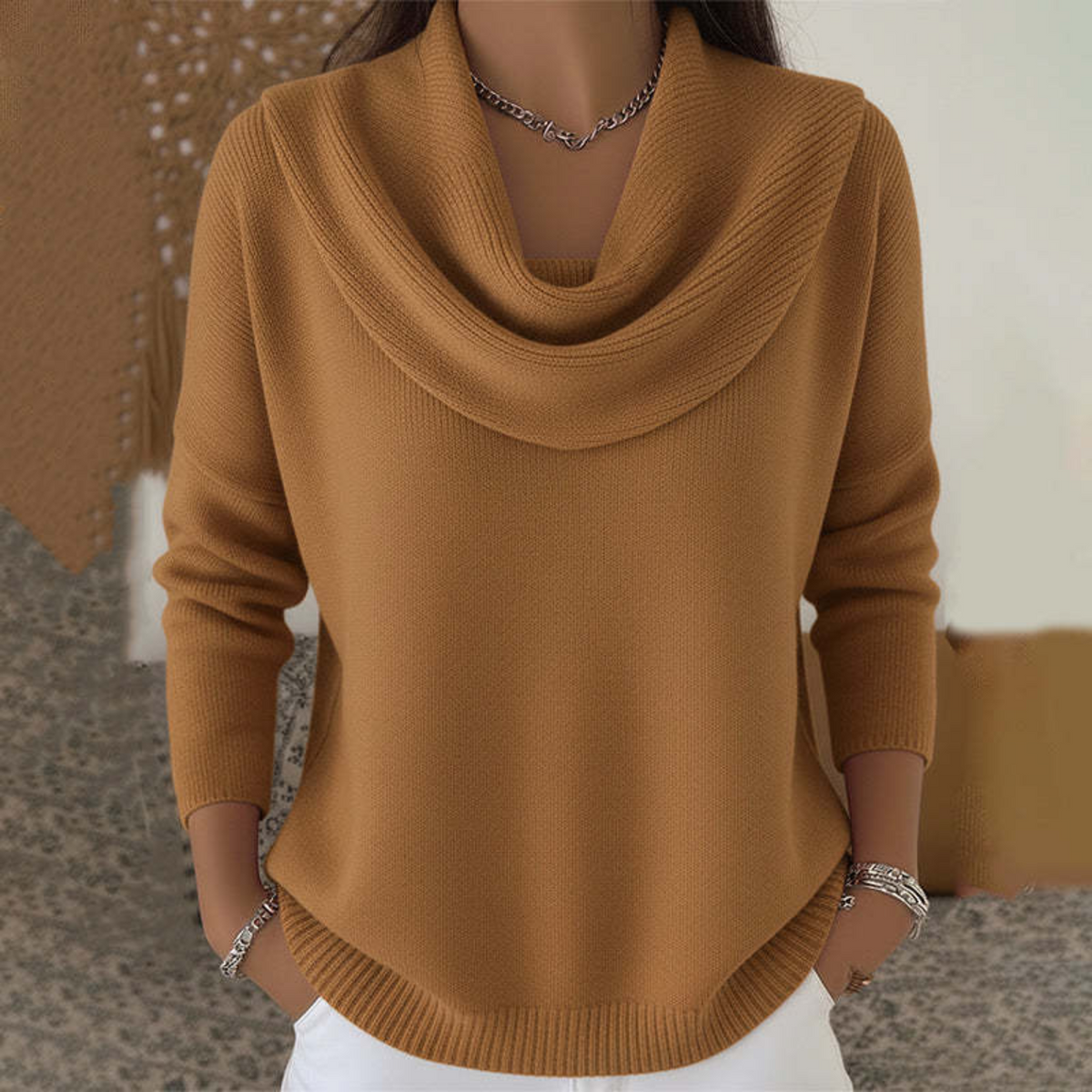 Celeste | Draped-Neck Sweater