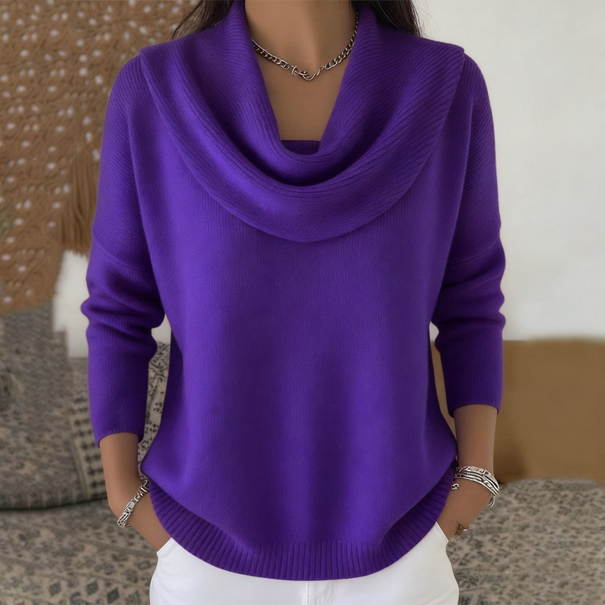 Celeste | Draped-Neck Sweater