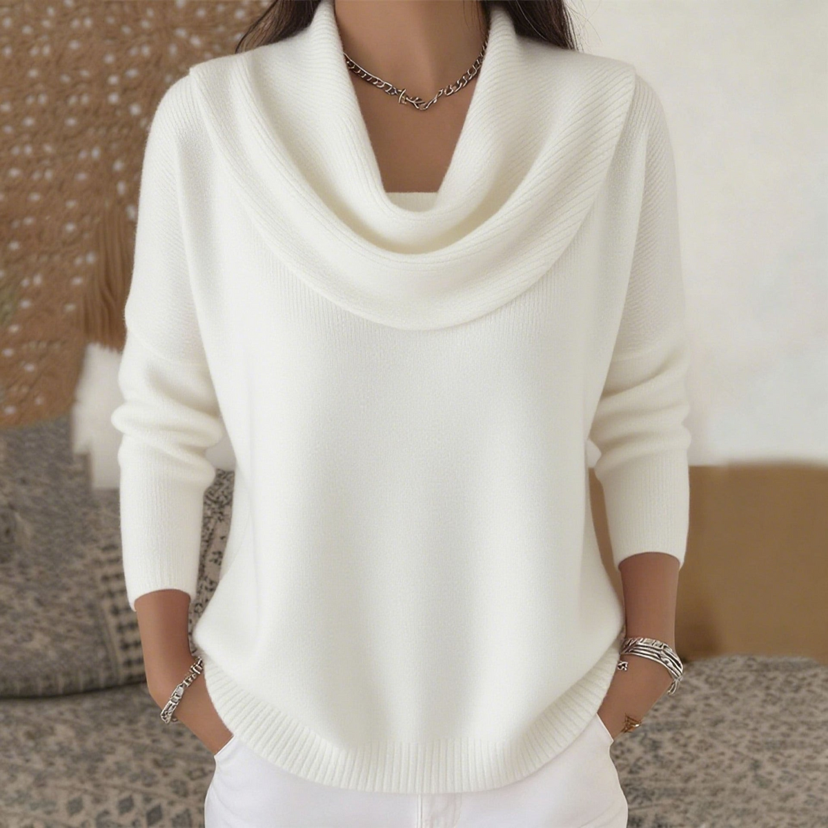 Celeste | Draped-Neck Sweater