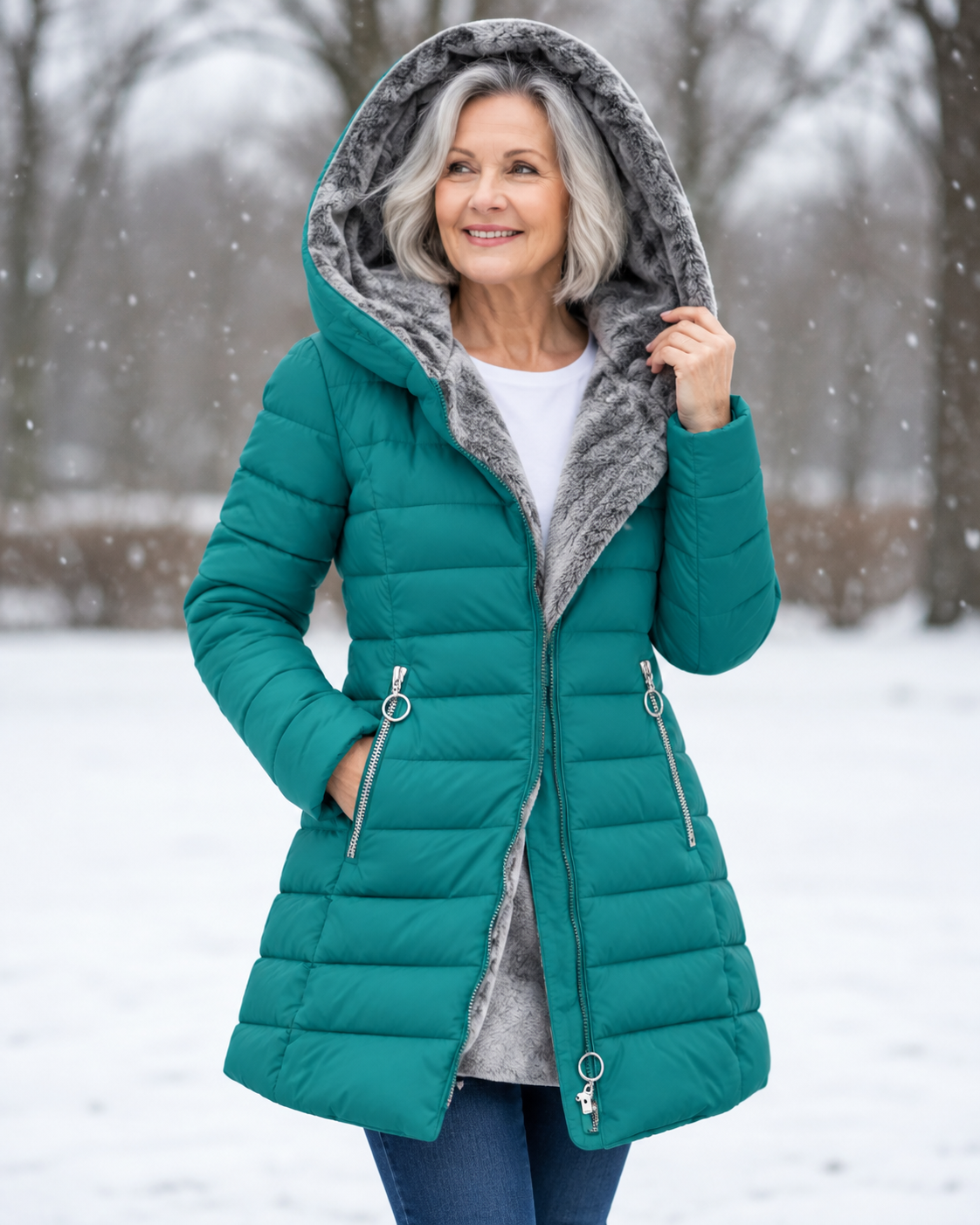 Marga | Warm Quilted Winter Coat with Hood