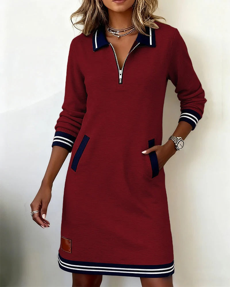 Chic Long-Sleeve Cotton Dress