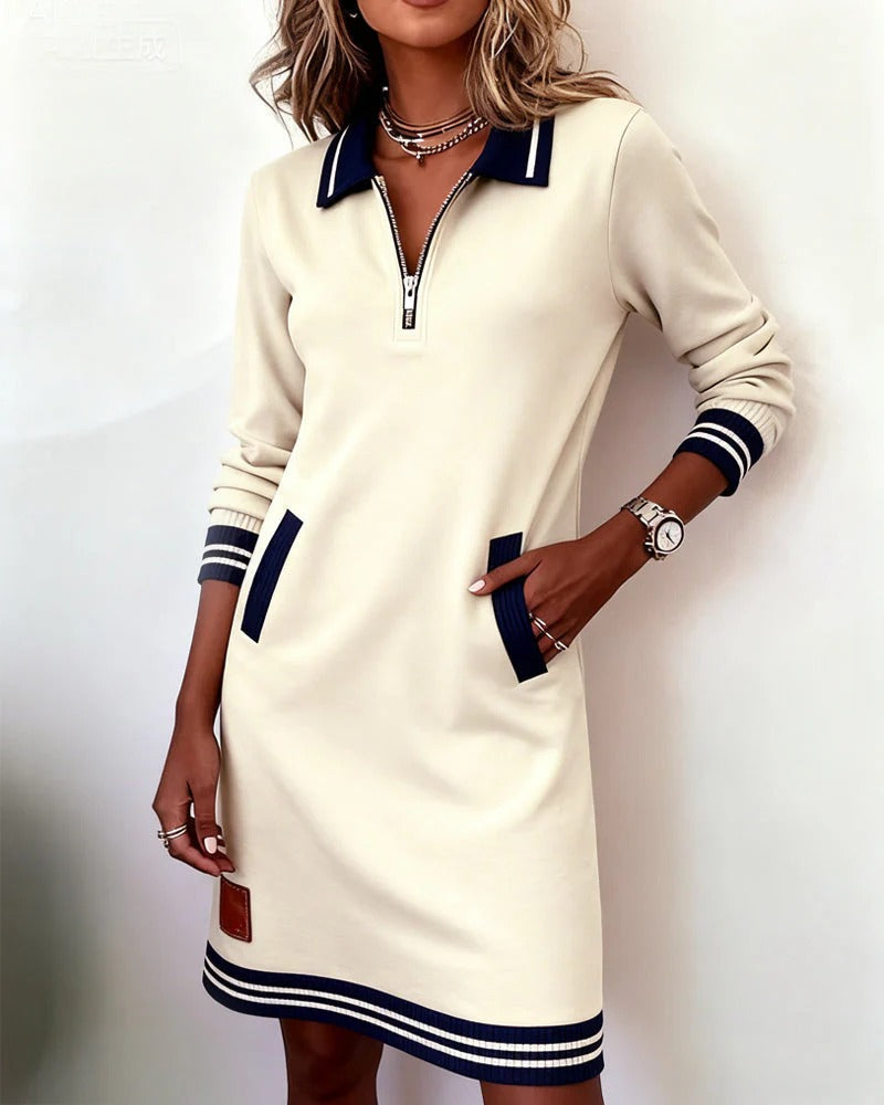 Chic Long-Sleeve Cotton Dress