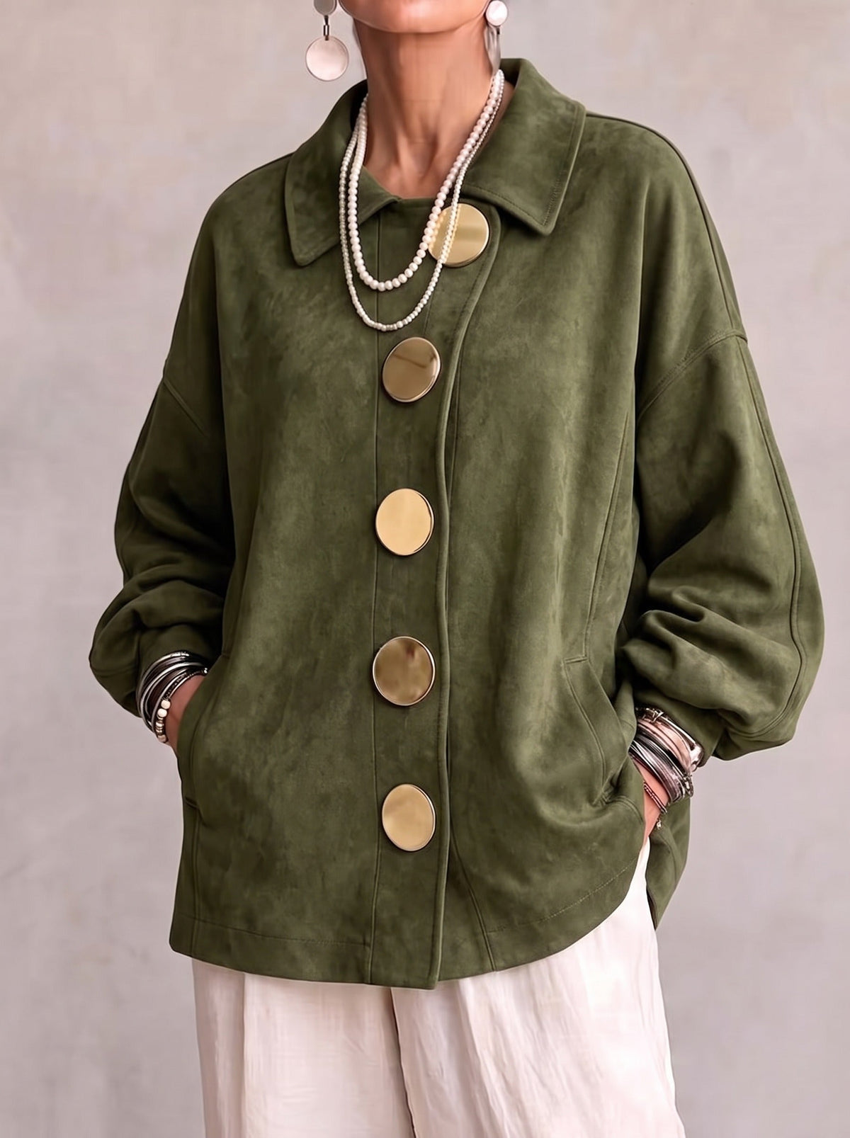 Lorene | Suede Button Shacket