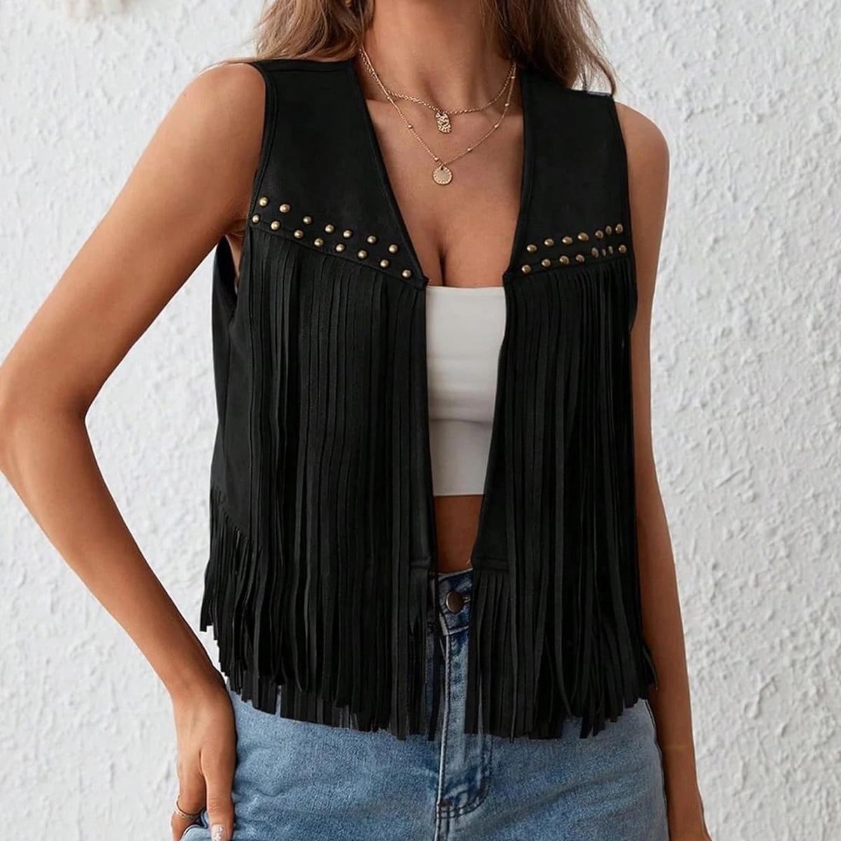 Doris | Suede Fringe Vest
