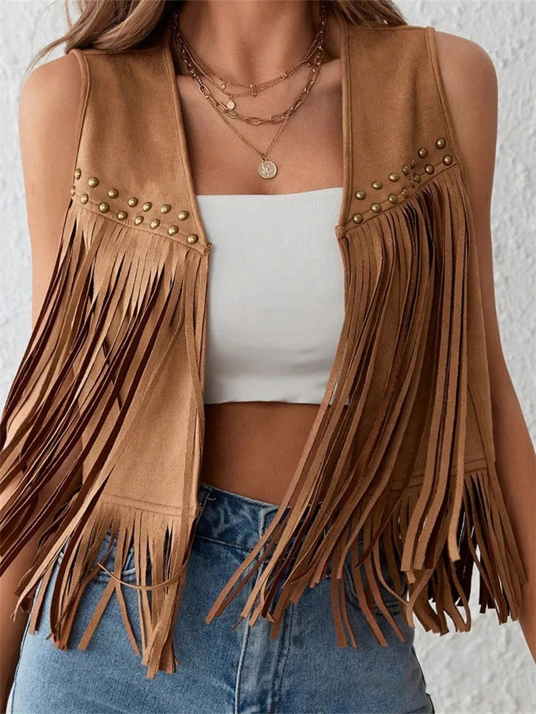 Doris | Suede Fringe Vest