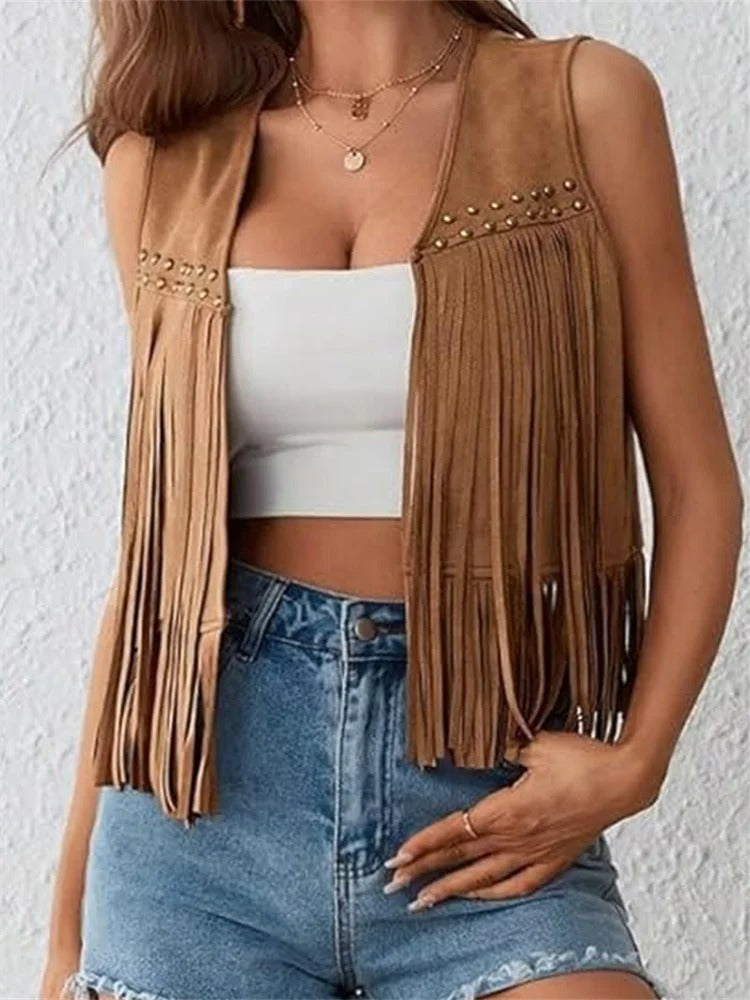 Doris | Suede Fringe Vest