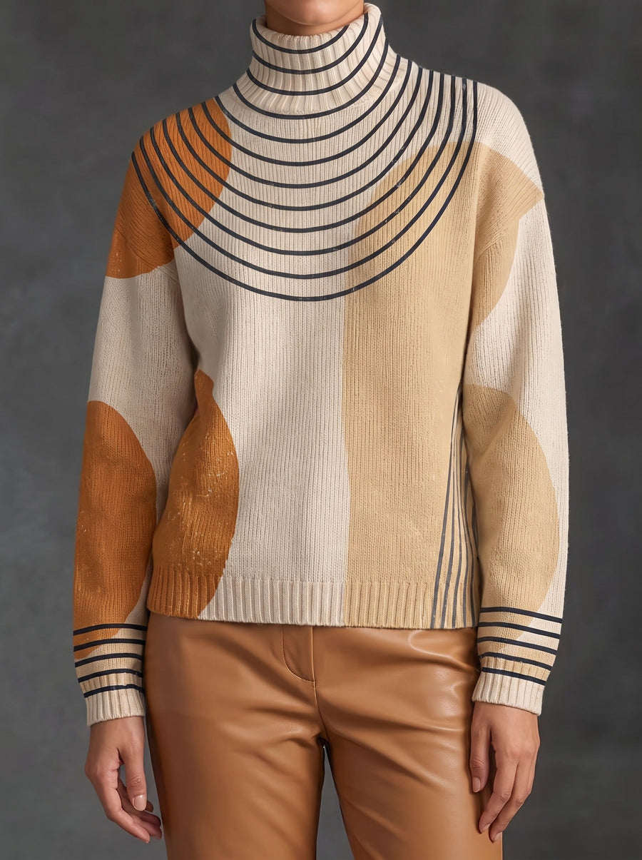 Perrine | Color-Block Arc Turtleneck