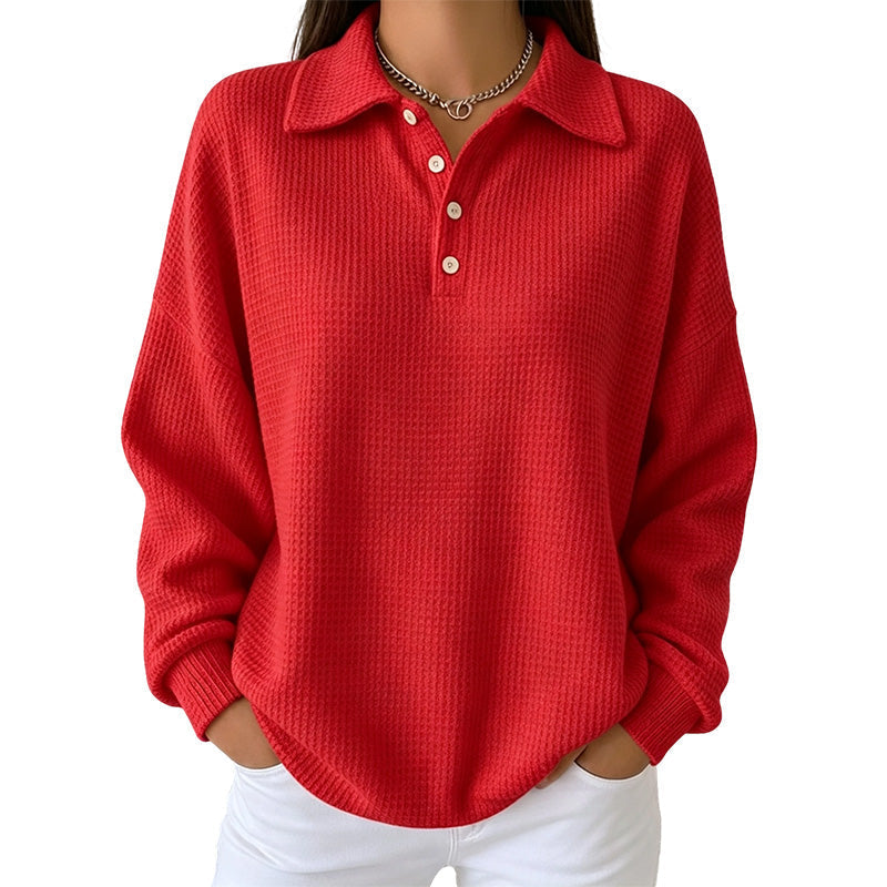 Nancy relaxed waffle knit sweater, styled look