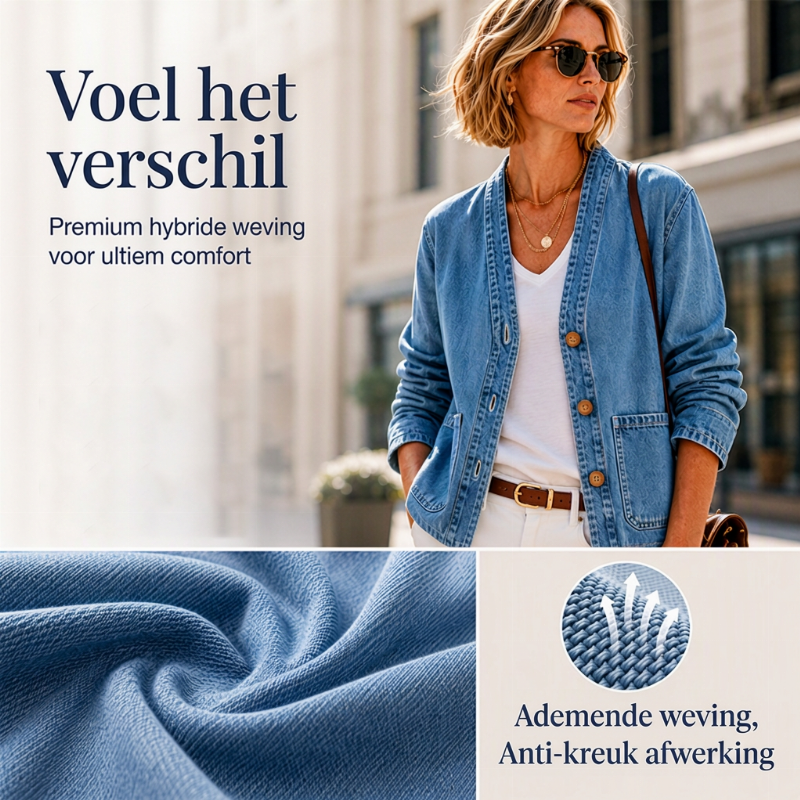 Ines | Sleeveless Denim Vest with V-Neck