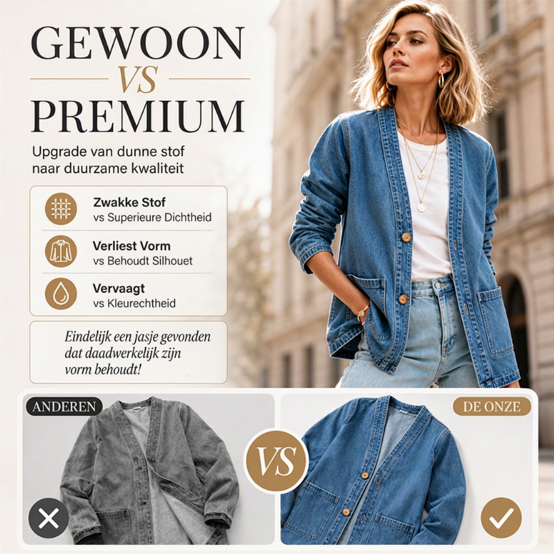 Ines | Sleeveless Denim Vest with V-Neck