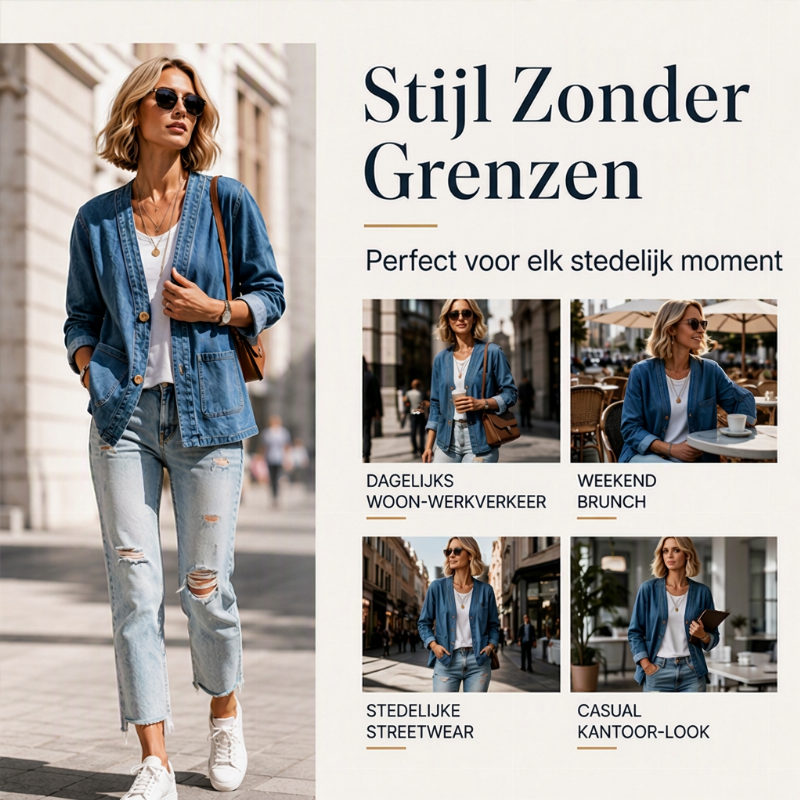 Ines | Sleeveless Denim Vest with V-Neck